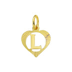 Hanger hart letter 14k geelgoud