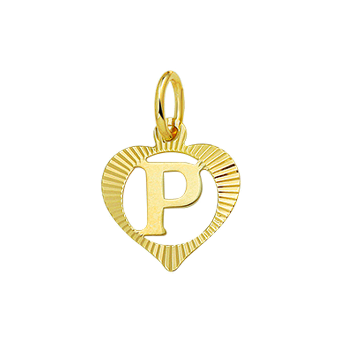 Hanger hart letter 14k geelgoud