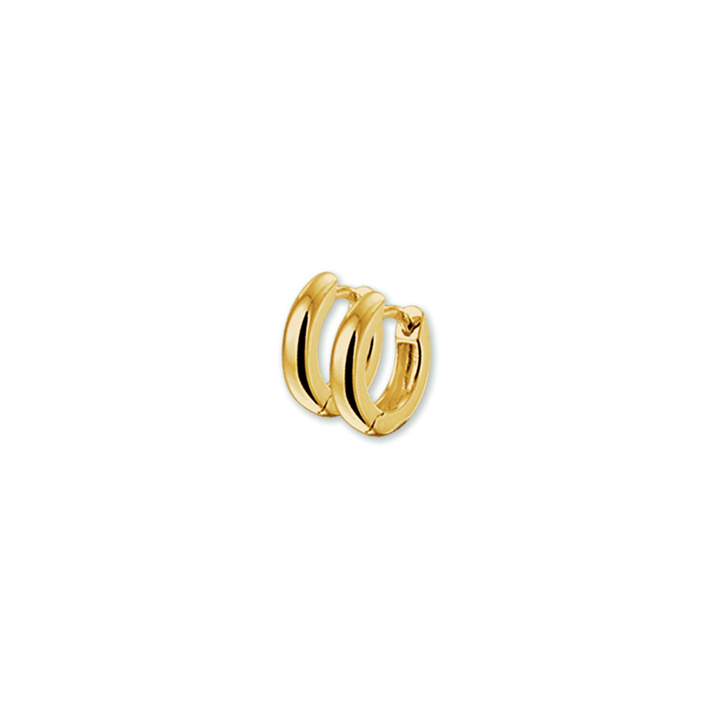 Klapoorringen bolle buis 3,0 mm 14k geelgoud