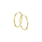 Oorringen vierkante buis gediamanteerd 14k geelgoud