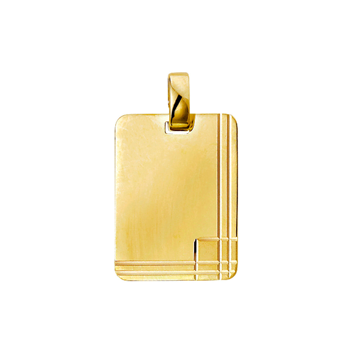 Graveerhanger poli/mat gediamanteerd 14k geelgoud