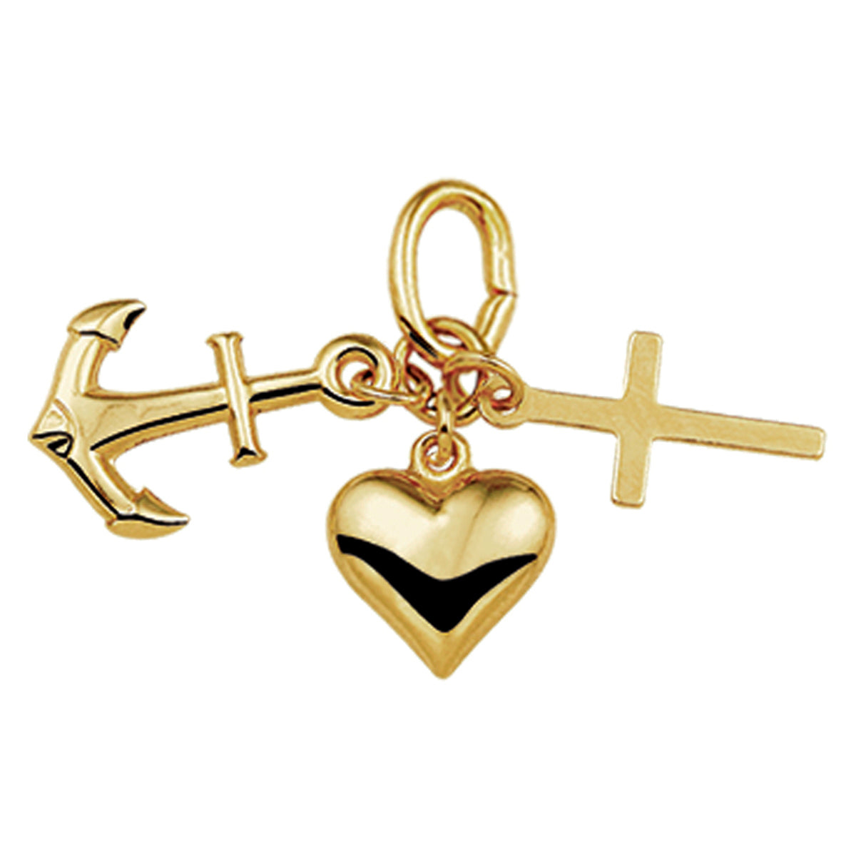 Hanger geloof, hoop en liefde 14k geelgoud