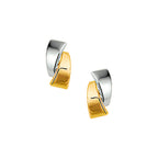 Oorknoppen bicolor gestift 14k geelgoud