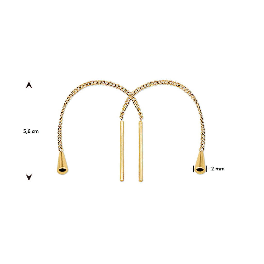 Doortrekoorbellen 14k geelgoud