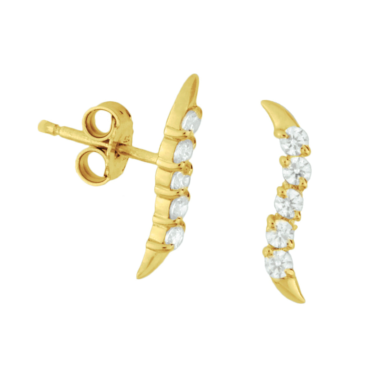 Oorknoppen zirkonia 14k geelgoud