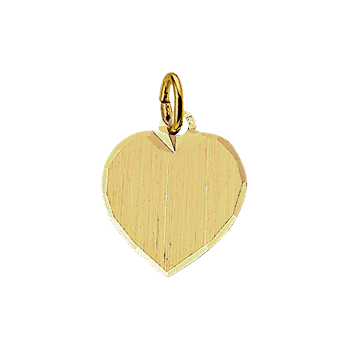 Graveerhartje mat gediamanteerd 14k geelgoud