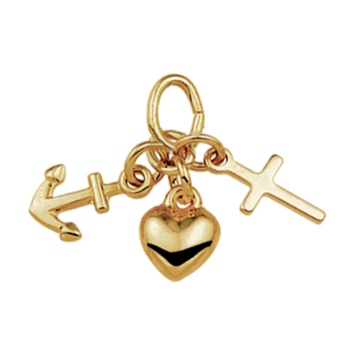 Hanger geloof, hoop en liefde 14k geelgoud