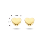 Oorknoppen hart 14k geelgoud