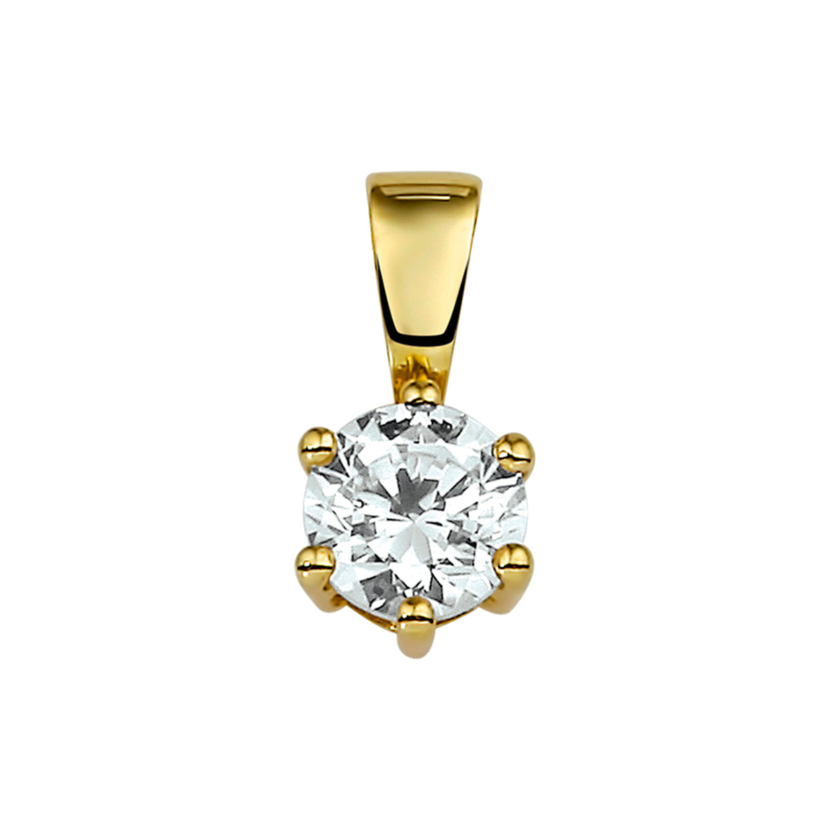 Hanger zirkonia 14k geelgoud