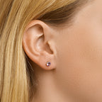 Oorknoppen amethist 14k geelgoud