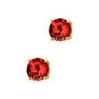 Oorknoppen granaat 14k geelgoud