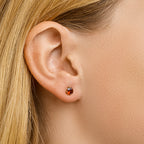 Oorknoppen granaat 14k geelgoud