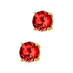 Oorknoppen granaat 14k geelgoud