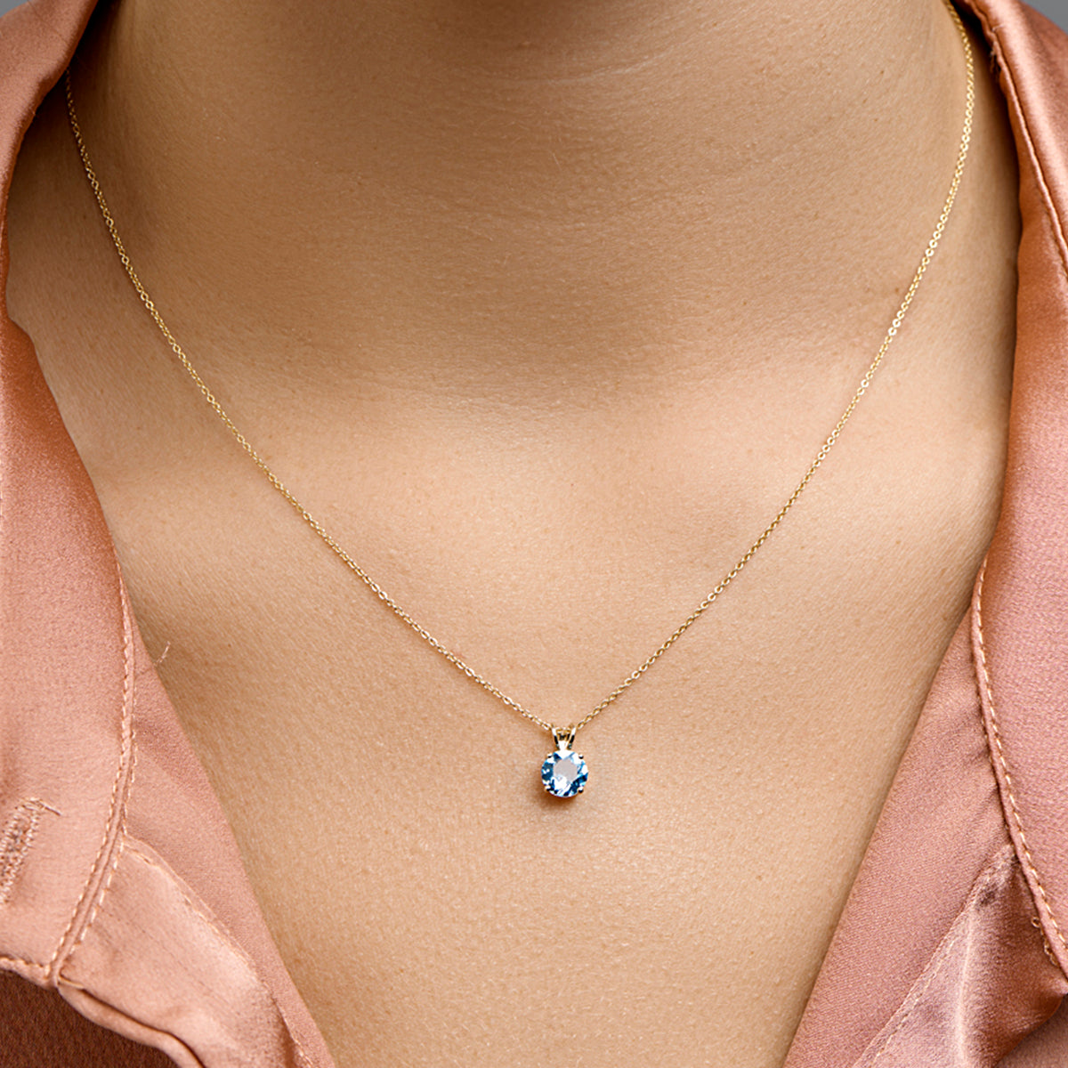 Hanger topaas 14k geelgoud