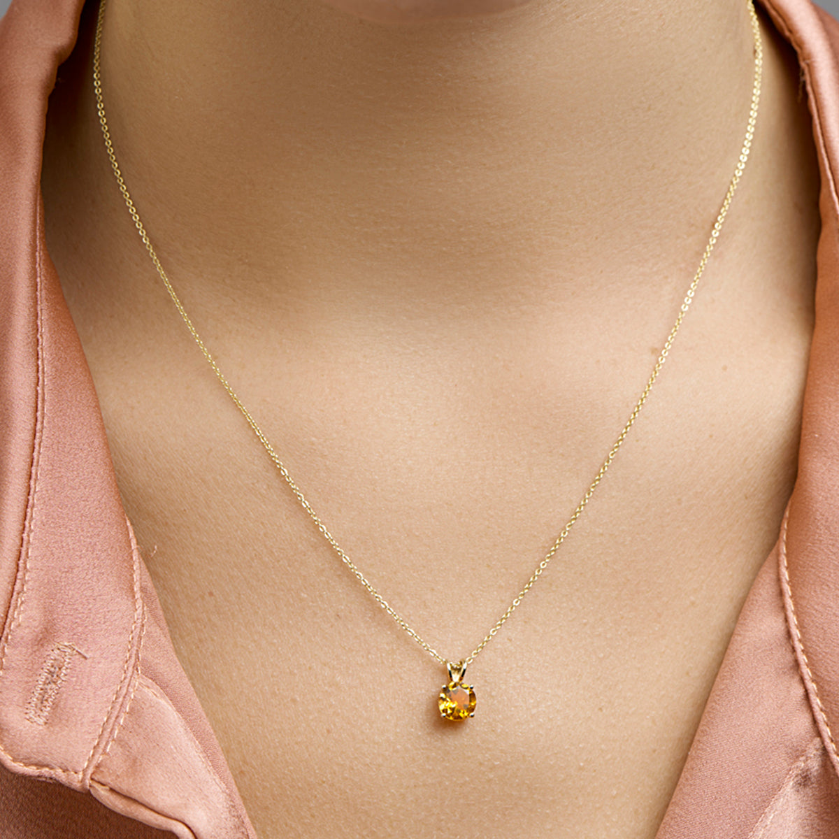 Hanger citrien 14k geelgoud