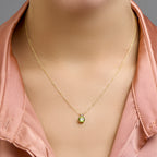 Hanger peridot 14k geelgoud