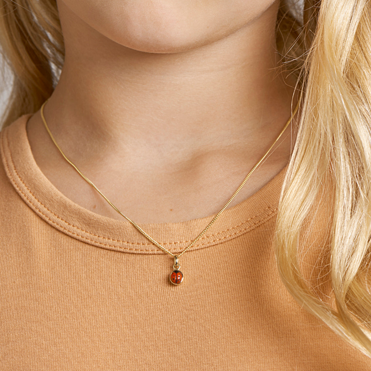 Hanger lieveheersbeestje 14k geelgoud