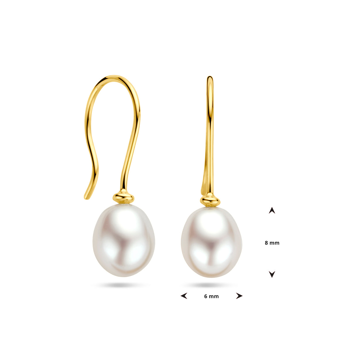 Oorhangers parel franse haak 14k geelgoud