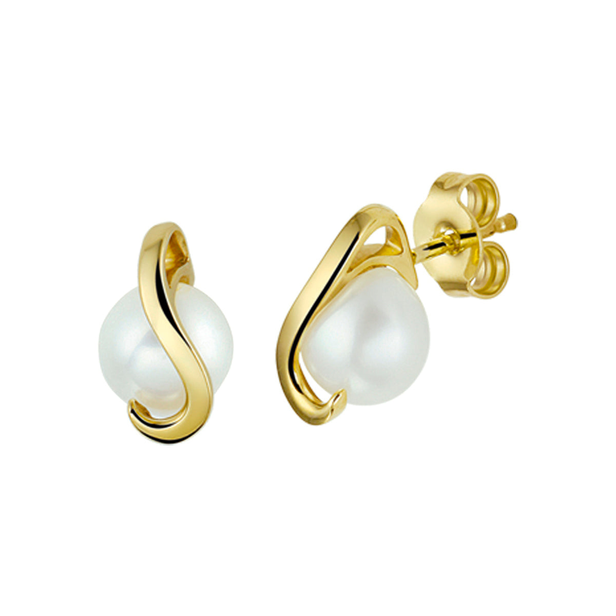 Oorknoppen parel 14k geelgoud