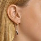 Oorhangers brisur haak bicolor gestift 14k geelgoud