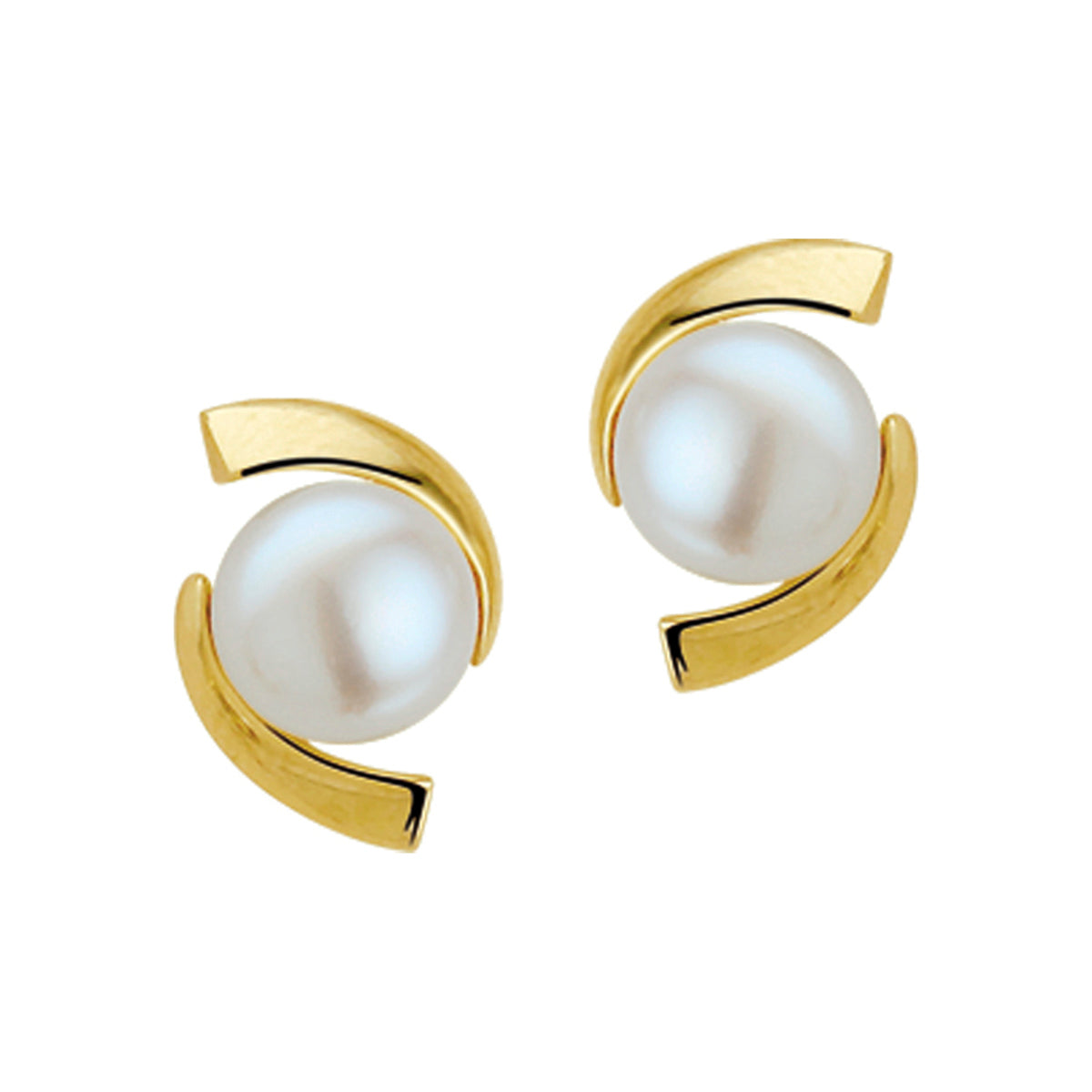 Oorknoppen parel 14k geelgoud