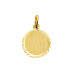 Graveerhanger mat gediamanteerd 14k geelgoud