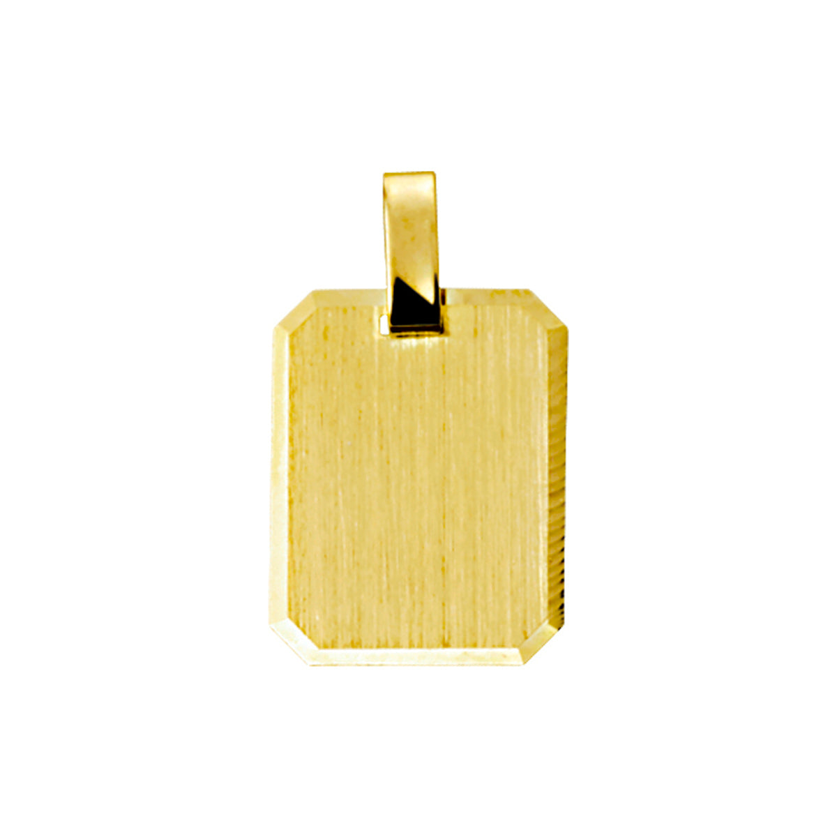 Graveerhanger mat gediamanteerd 14k geelgoud