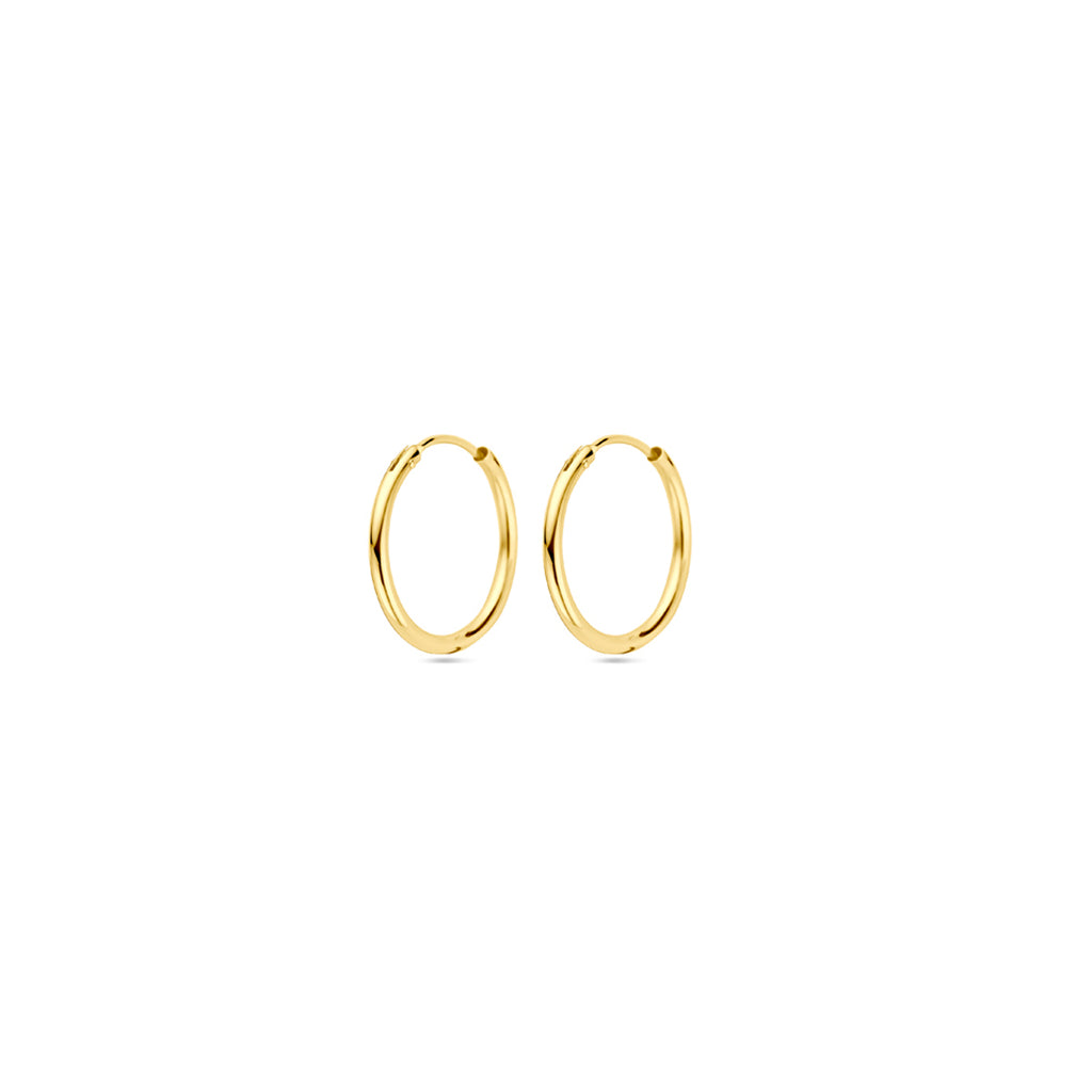 Oorringen 1,8 mm ronde buis 14k geelgoud