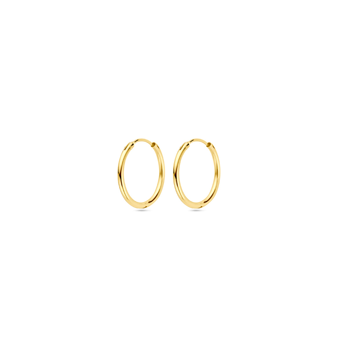 Oorringen 1,8 mm ronde buis 14k geelgoud