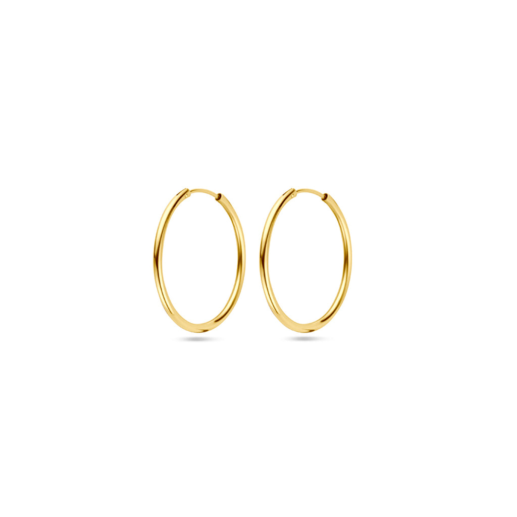 Oorringen 1,8 mm ronde buis 14k geelgoud