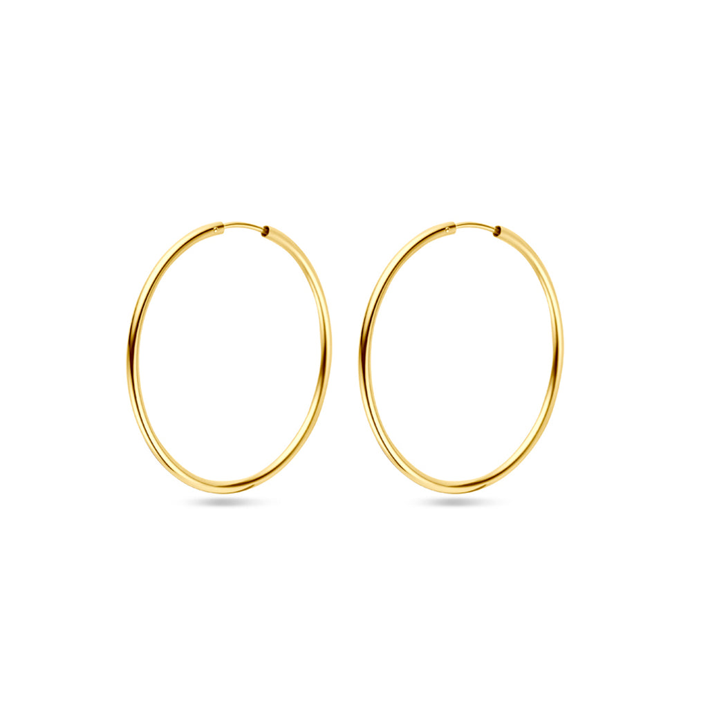 Oorringen 1,8 mm ronde buis 14k geelgoud
