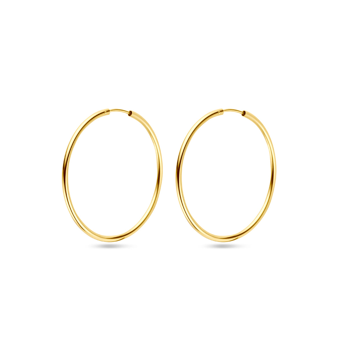 Oorringen 1,8 mm ronde buis 14k geelgoud