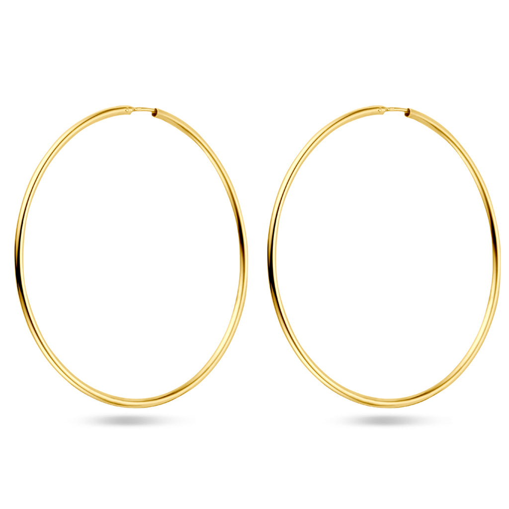 Oorringen 1,8 mm ronde buis 14k geelgoud