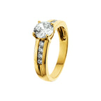 Ring zirkonia 14k geelgoud