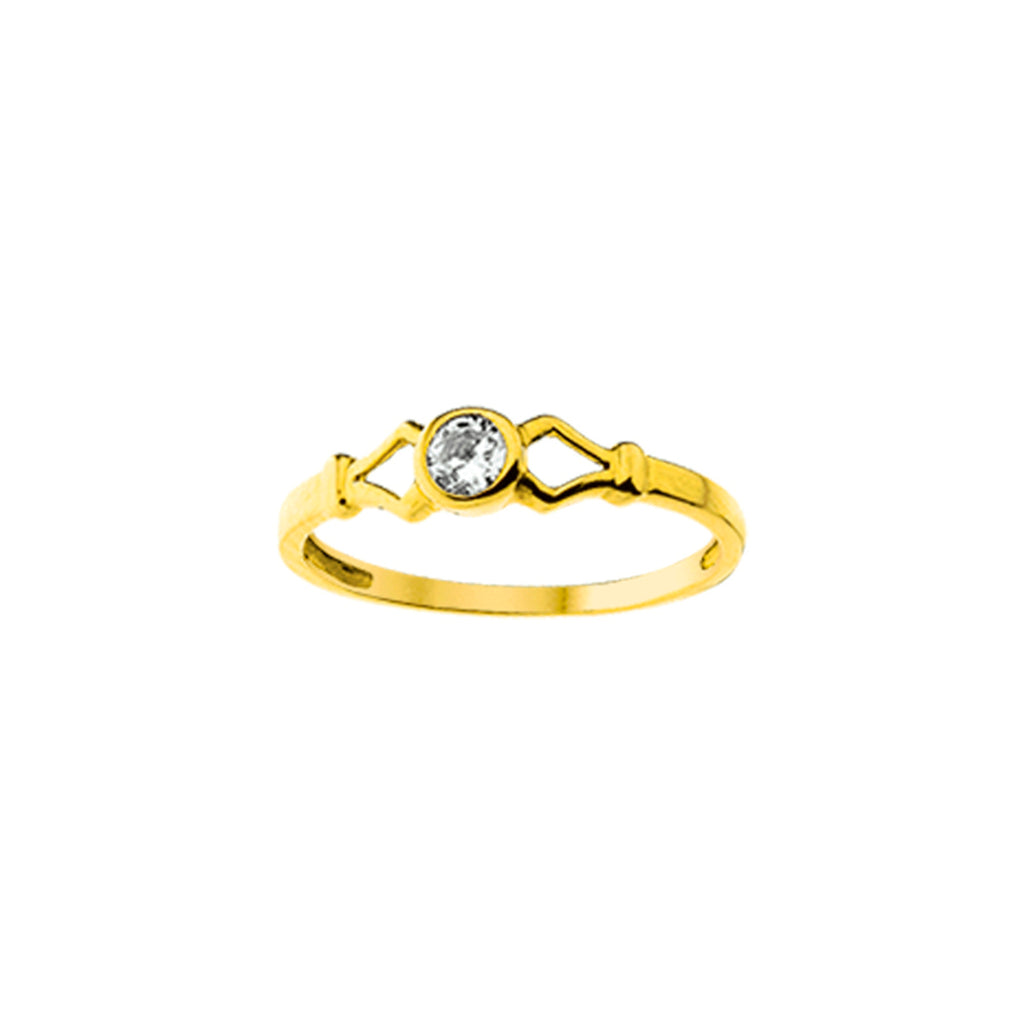 Ring zirkonia 14k geelgoud