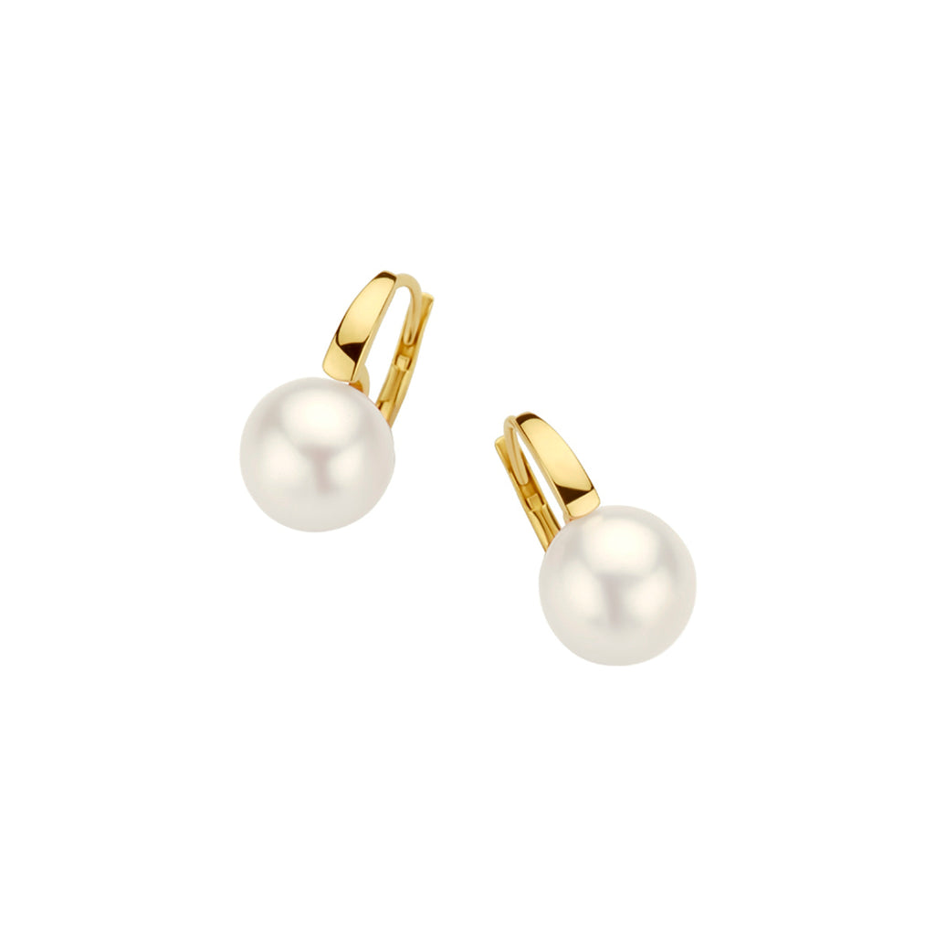 Oorhangers parel brisur haak 14k geelgoud