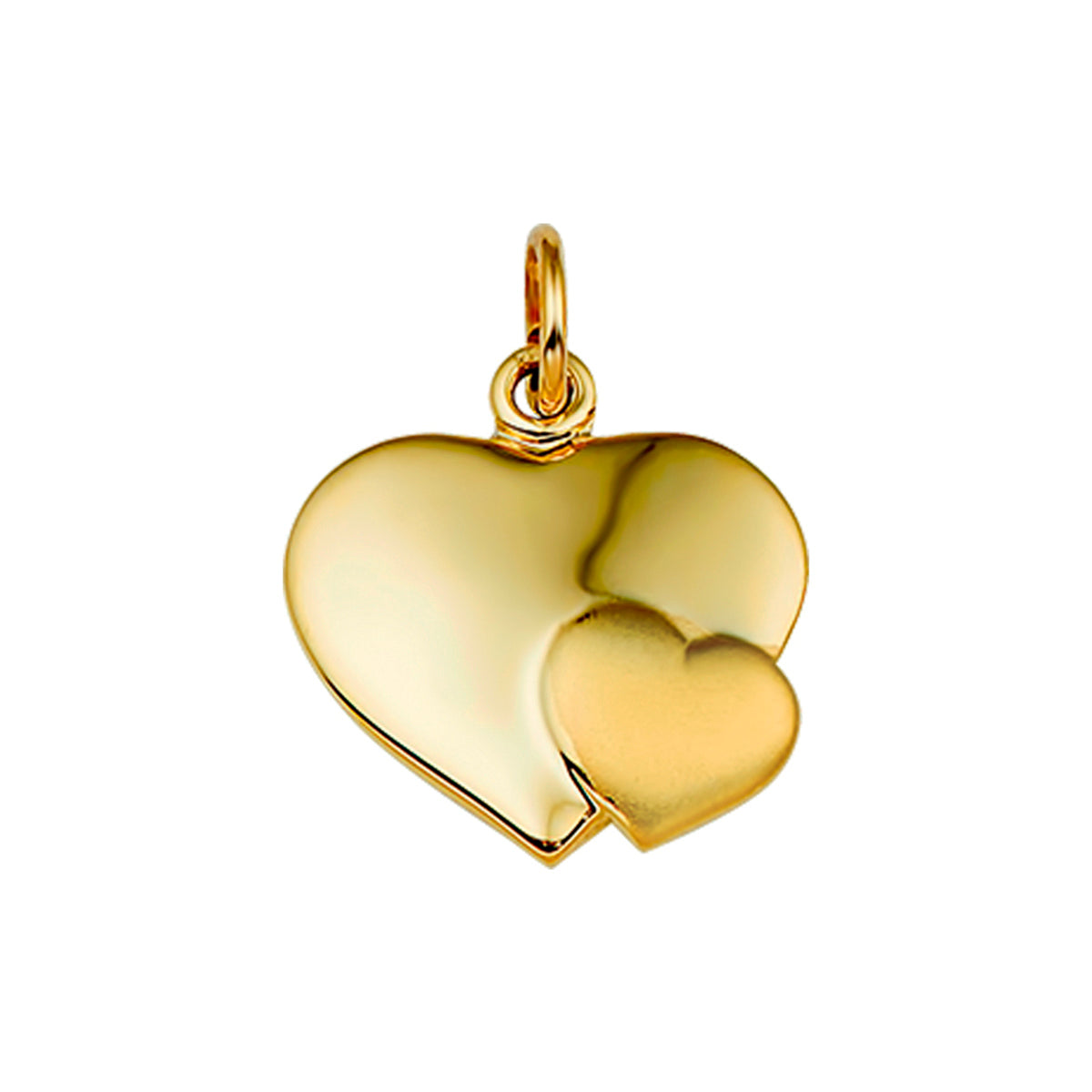 Hanger hart poli/mat 14k geelgoud