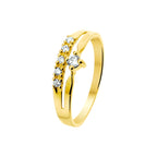 Ring zirkonia 14k geelgoud