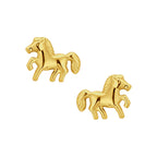 Oorknoppen paard 14k geelgoud