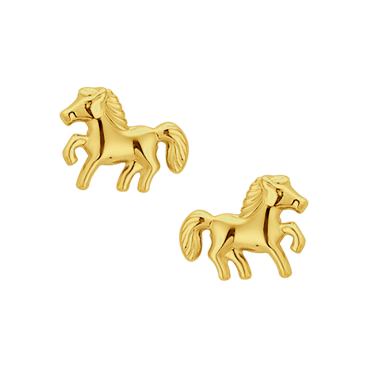 Oorknoppen paard 14k geelgoud