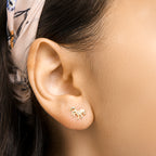 Oorknoppen paard 14k geelgoud