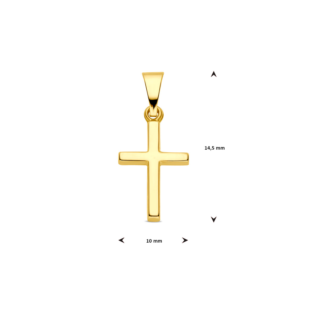 Hanger kruis 14k geelgoud