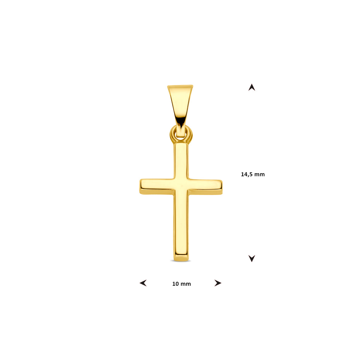 Hanger kruis 14k geelgoud