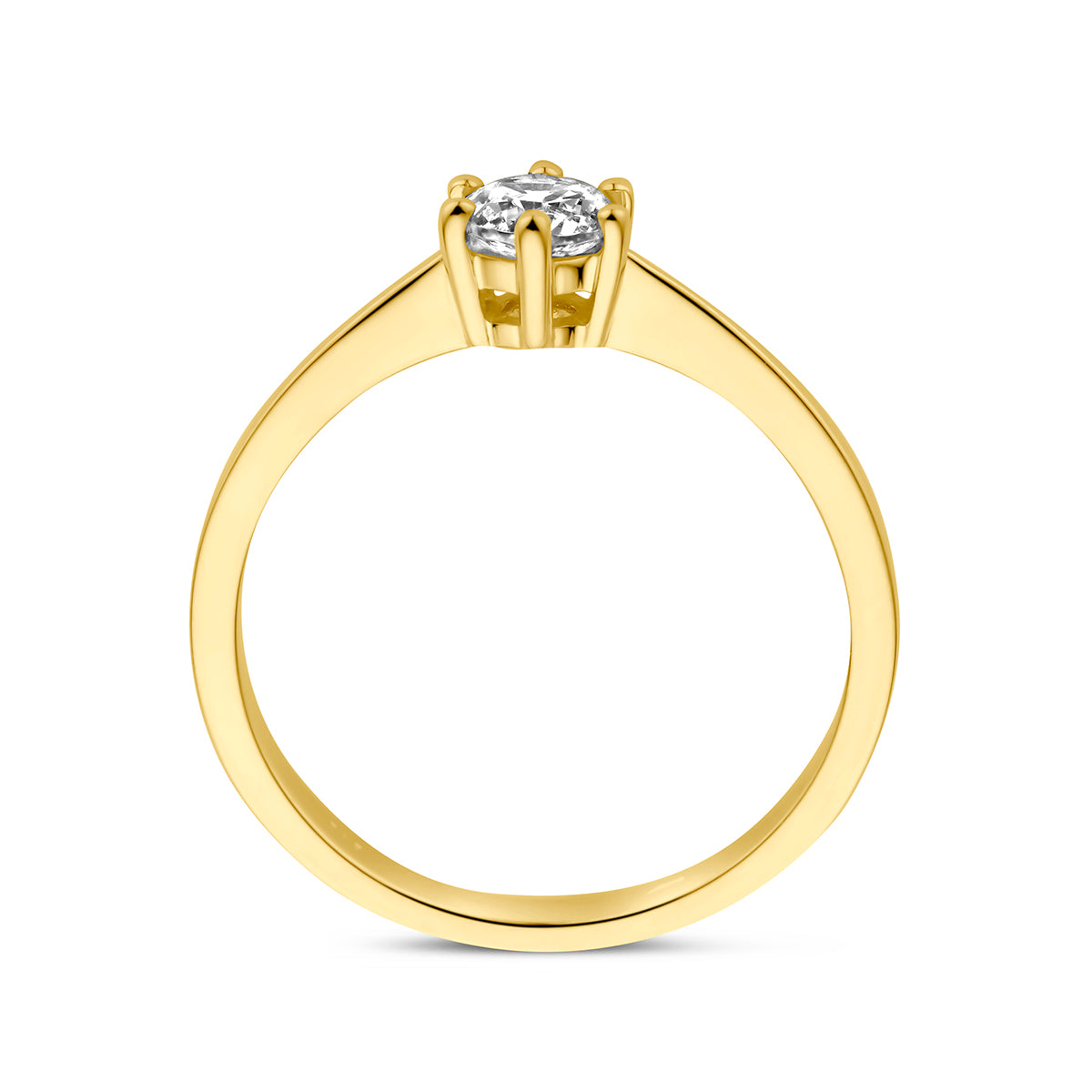 Ring zirkonia 14k geelgoud