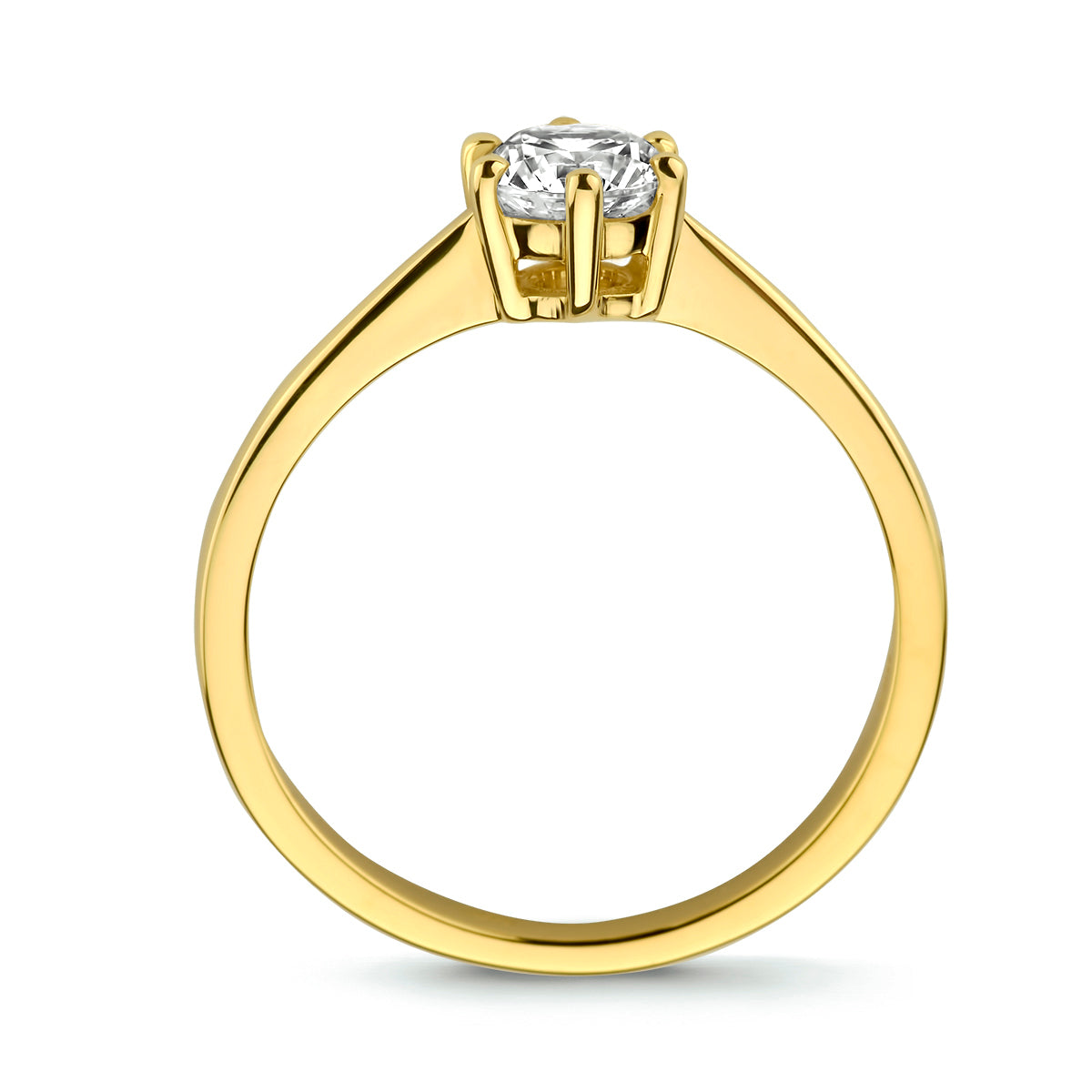 Ring zirkonia 14k geelgoud