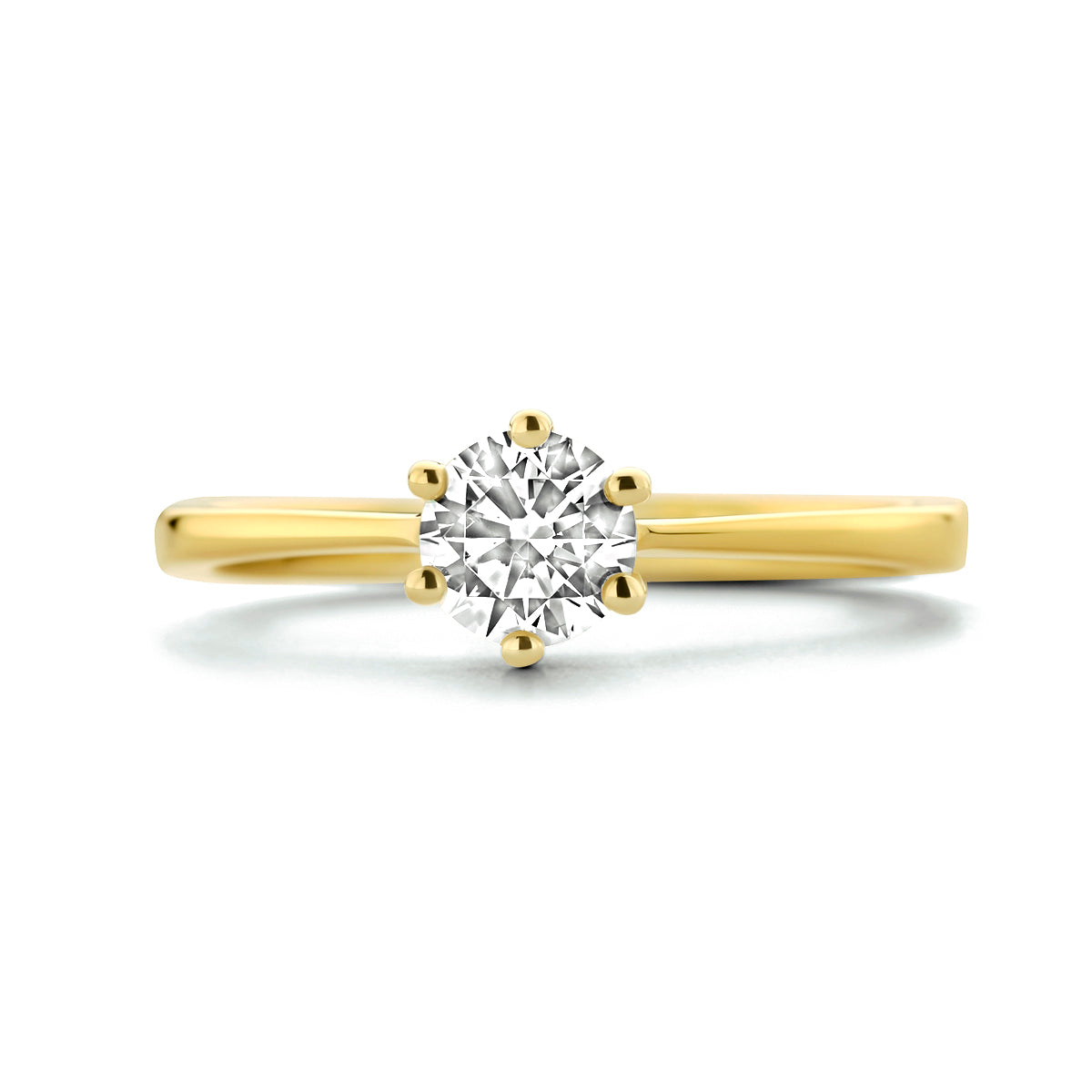 Ring zirkonia 14k geelgoud