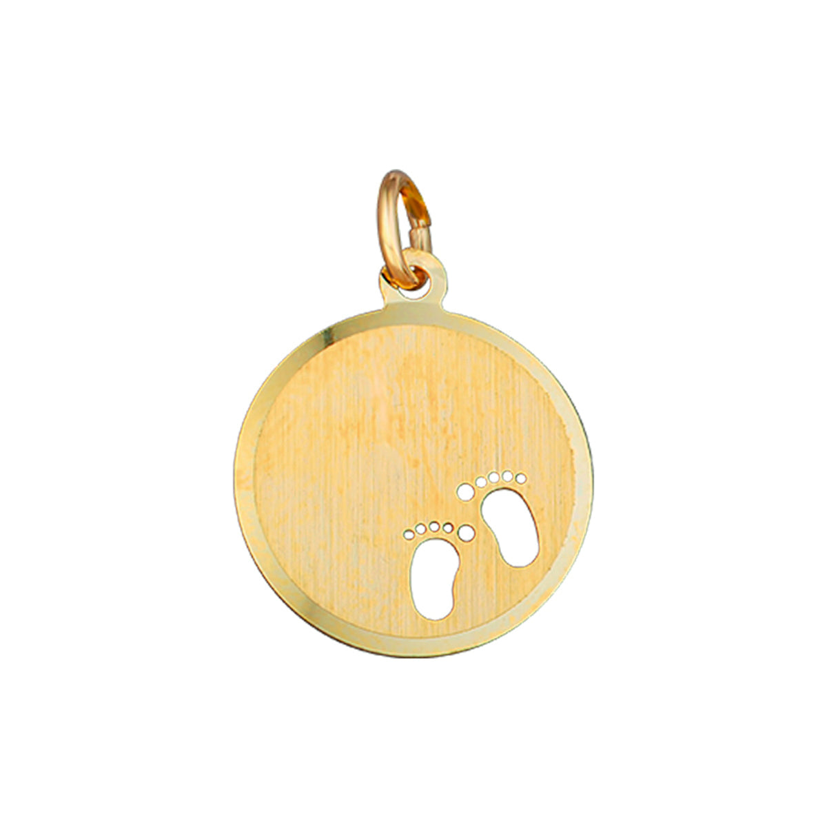 Graveerhanger voeten poli/mat 14k geelgoud