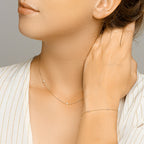 Collier zirkonia 42-45 cm 14k geelgoud