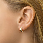 Klapoorringen vlakke buis 14k geelgoud