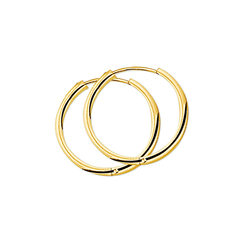 Klapoorringen 2,5 mm ronde buis 14k geelgoud